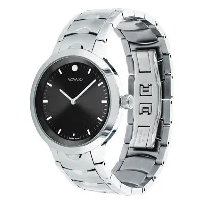 MOVADO MOVADO STELLAR 40MM MEN'S BLACK DIAL STAINLESS SWISS WATCH 0607729