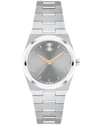 MOVADO WOMEN'S BOLD QUEST SWISS QUARTZ STAINLESS-STEEL WATCH, 28MM