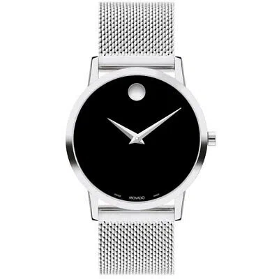 MOVADO MOVADO WOMENS MUSEUM CLASSIC BLACK DIAL WATCH - 607646