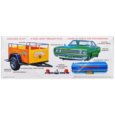 MPC SKILL 2 MODEL KIT 1968 DODGE CORONET HARDTOP WITH TRAILER 1-25 SCALE MODEL