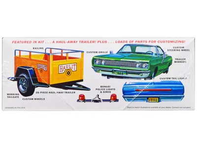 MPC SKILL 2 MODEL KIT 1968 DODGE CORONET HARDTOP WITH TRAILER 1/25 SCALE MODEL BY MPC