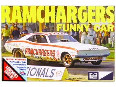 MPC SKILL 2 MODEL KIT DODGE CHALLENGER RAMCHARGERS FUNNY CAR "LEGENDS OF THE QUARTER MILE" 1/25 SCALE MO