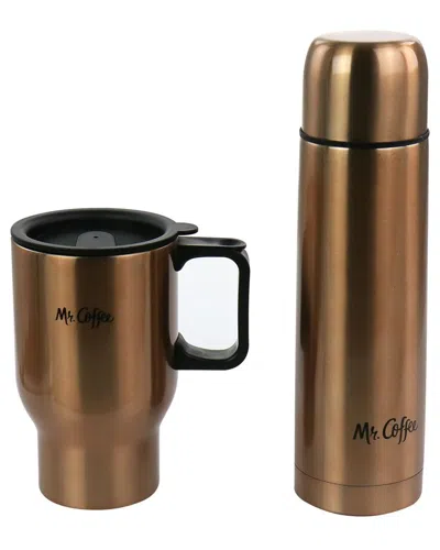 MR COFFEE MR. COFFEE 2PC THERMAL BOTTLE AND TRAVEL MUG IN COPPER