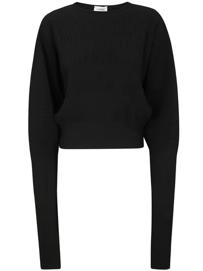 MRZ MRZ ROUND NECK PARISIENNE OVER-SHOULDER SLEEVES SWEATER