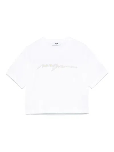MSGM BEAD-LOGO T-SHIRT