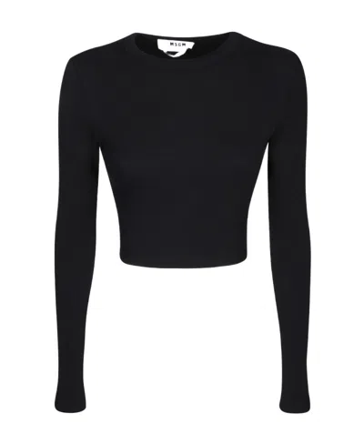 MSGM MSGM CUT-OUT CREWNECK CROPPED T-SHIRT