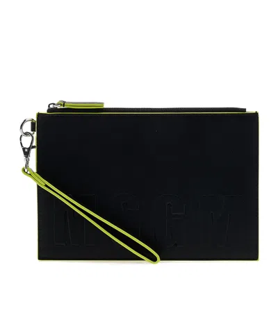 MSGM EMBOSSED-LOGO CLUTCH BAG
