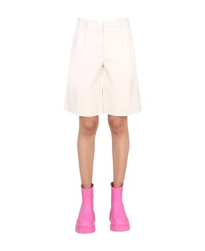 MSGM MSGM FAUX LEATHER BERMUDA SHORTS