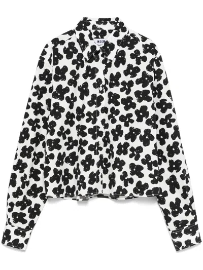 MSGM FLORAL-PRINT SHIRT