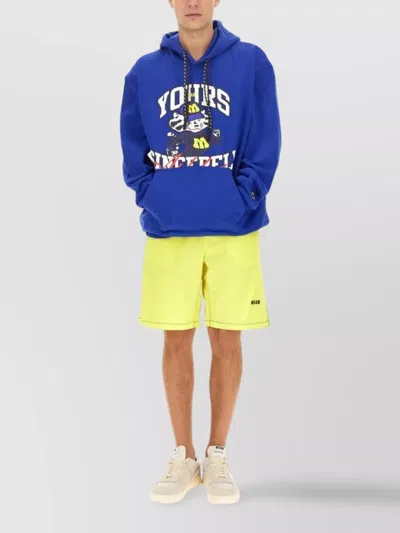 MSGM GRAPHIC PRINT HOODED SWEATSHIRT WITH KANGAROO POCKET