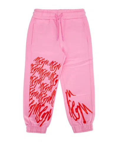 MSGM MSGM KIDS LOGO PRINTED DRAWSTRING TRACK PANTS