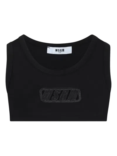 MSGM LOGO-APPLIQUÉ TOP