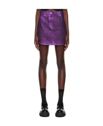 MSGM LOGO DENIM SKIRT