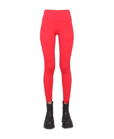 MSGM MSGM LOGO DETAILED HIGH WAIST LEGGINGS