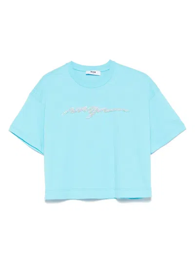 MSGM LOGO-EMBELLISHED T-SHIRT