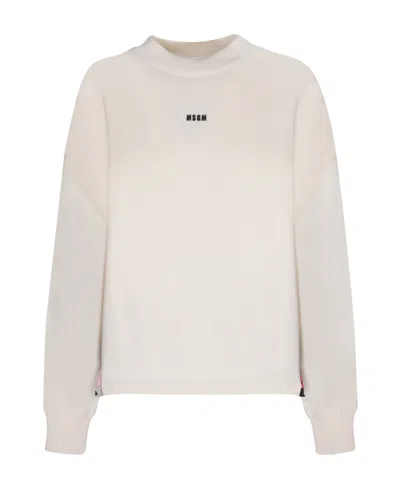 MSGM MSGM LOGO EMBROIDERED CREWNECK SWEATSHIRT