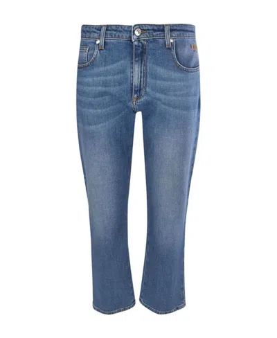 MSGM LOGO EMBROIDERED JEANS