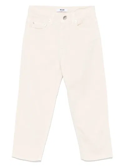 MSGM LOGO-EMBROIDERED JEANS