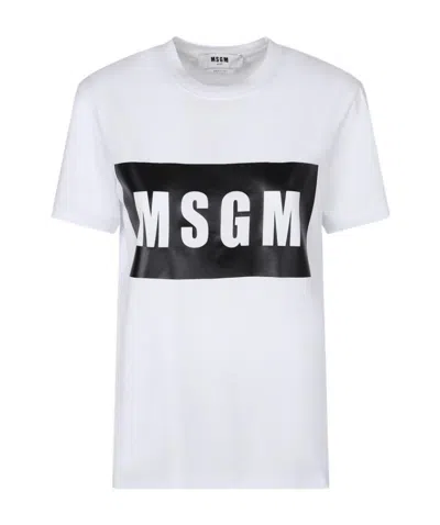 MSGM MSGM LOGO PRINTED CREWNECK T-SHIRT