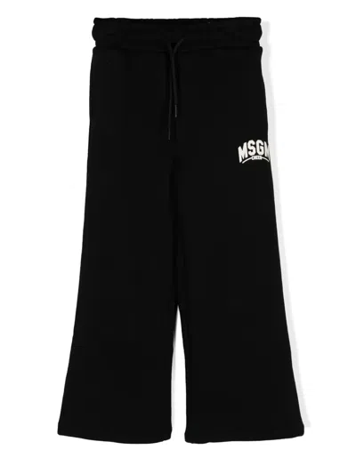 MSGM LOGO-PRINT COTTON TRACK PANTS