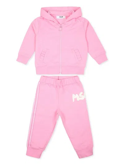 MSGM LOGO-PRINT COTTON TRACKSUIT SET