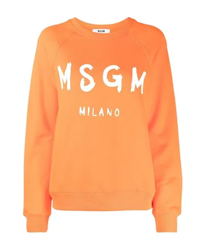 MSGM LOGO-PRINT CREW-NECK SWEATSHIRT