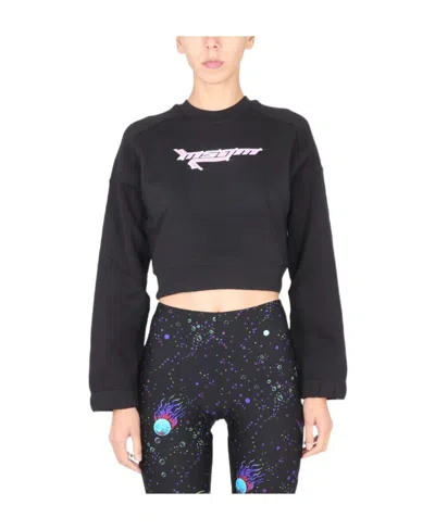 MSGM MSGM LOGO-PRINTED CROPPED SWEATSHIRT