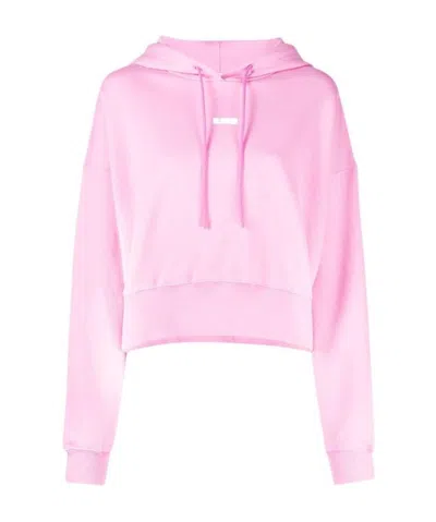 MSGM MSGM LOGO PRINTED CROPPED HOODIE