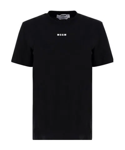 MSGM MSGM LOGO PRINTED CREWNECK T-SHIRT