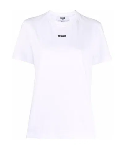 MSGM MSGM LOGO PRINTED CREWNECK T-SHIRT