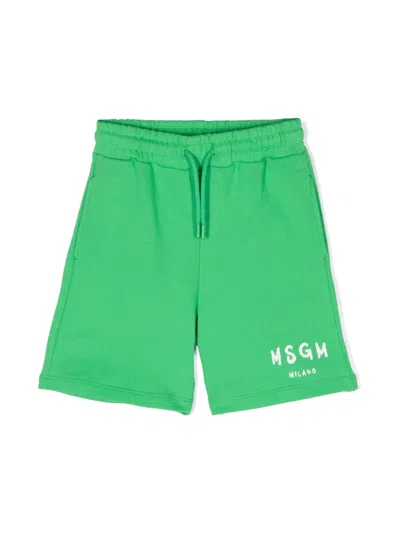 MSGM LOGO-PRINT TRACK SHORTS
