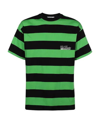 MSGM STRIPED-PATTERN COTTON T-SHIRT