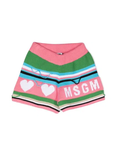 MSGM LOGO TRICOT KNIT SHORTS