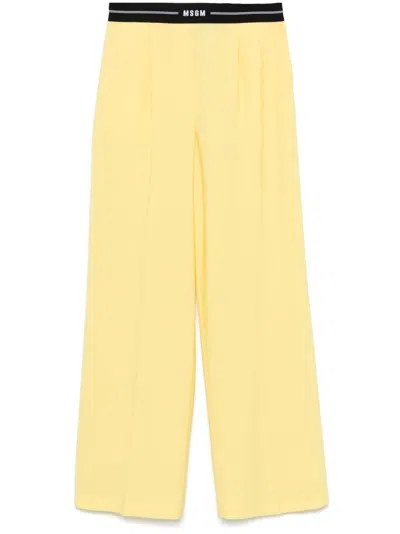 MSGM LOGO-WAISTBAND TROUSERS