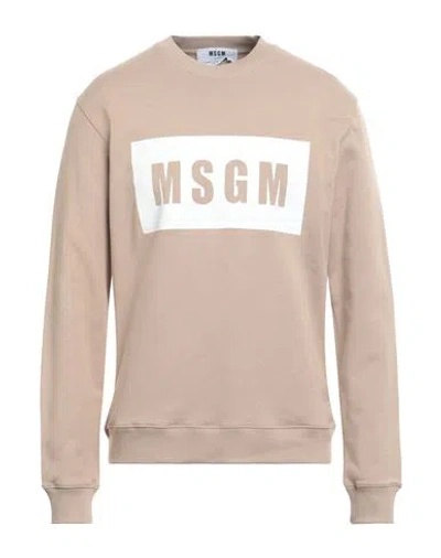 MSGM MSGM MAN SWEATSHIRT BEIGE SIZE XL COTTON