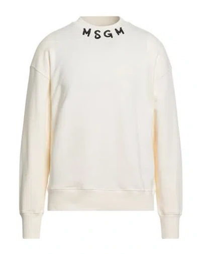MSGM MSGM MAN SWEATSHIRT CREAM SIZE M COTTON