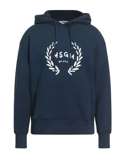 MSGM MSGM MAN SWEATSHIRT NAVY SIZE XL COTTON