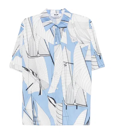 MSGM MSGM GRAPHIC PRINTED SHORT SLEEVED SHIRT