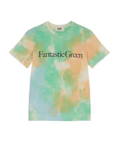 MSGM MSGM LOGO PRINTED CREWNECK T-SHIRT