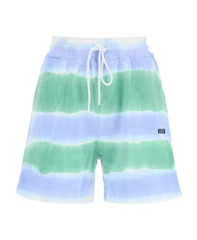 MSGM MSGM STRIPED TIE-DYE JERSEY SHORTS