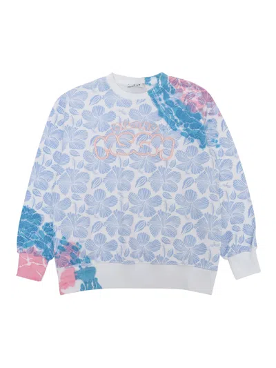 MSGM SWEATSHIRT WITH FLOWER PRINT