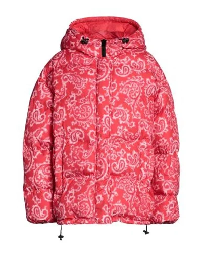 MSGM MSGM WOMAN DOWN JACKET RED SIZE 6 POLYESTER
