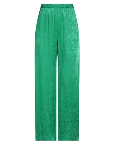 MSGM MSGM WOMAN PANTS GREEN SIZE 2 ACETATE, VISCOSE, POLYESTER