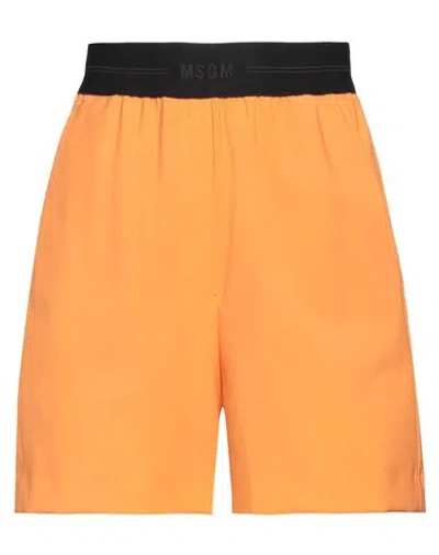 MSGM MSGM WOMAN SHORTS & BERMUDA SHORTS ORANGE SIZE 2 VIRGIN WOOL, ELASTANE