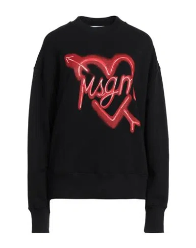 MSGM MSGM WOMAN SWEATSHIRT BLACK SIZE M COTTON