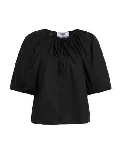 MSGM MSGM WOMAN TOP BLACK SIZE 6 COTTON