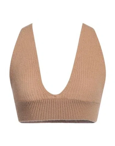 MSGM MSGM WOMAN TOP CAMEL SIZE S WOOL, CASHMERE