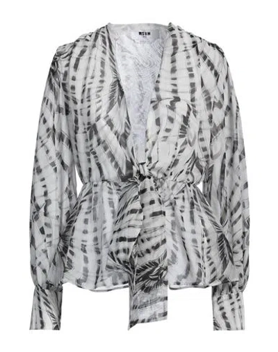 MSGM MSGM WOMAN TOP GREY SIZE 4 POLYESTER