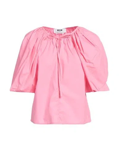 MSGM MSGM WOMAN TOP LIGHT PINK SIZE 2 COTTON