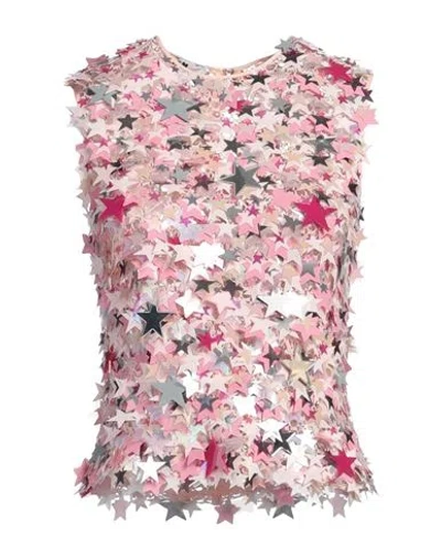 MSGM MSGM WOMAN TOP PINK SIZE 4 COTTON